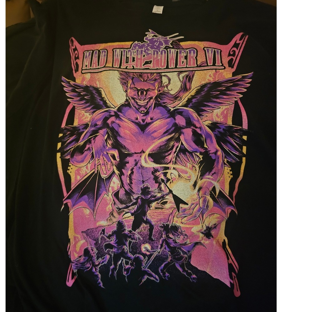 Mad Engine Mad With Power VI Festival Graphic Tee Black Mens XL Heavy Metal RPG